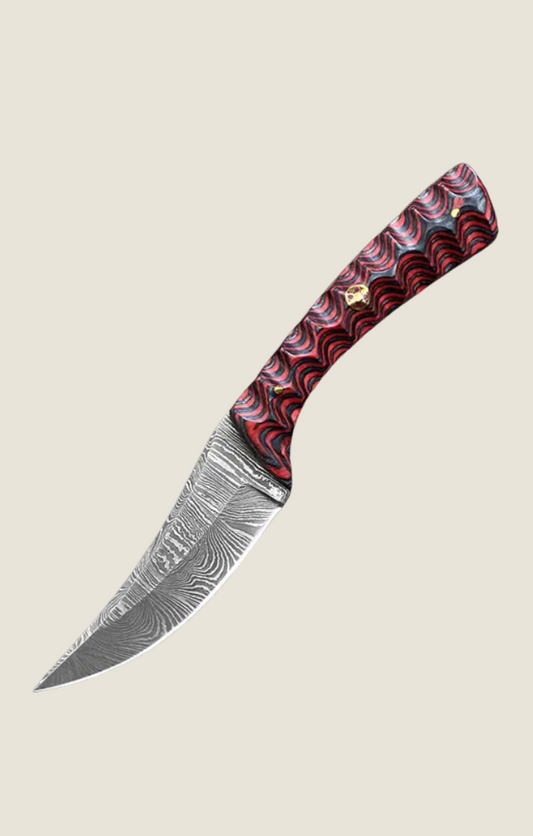 New Old Way 8' Red Wood Damascus Steel Knife