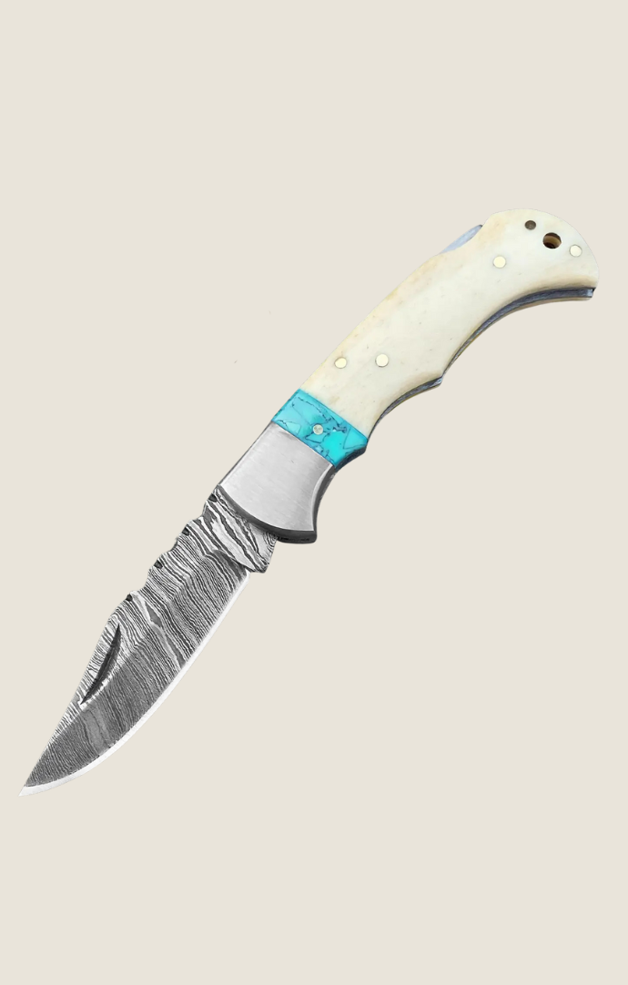 New Old Way Cream 6.5' Steel Pocket Knife 